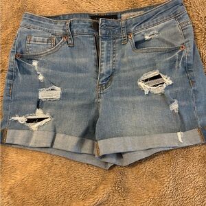 Aeropostale Blue Jean Shorts Distressed Cuffed Hem